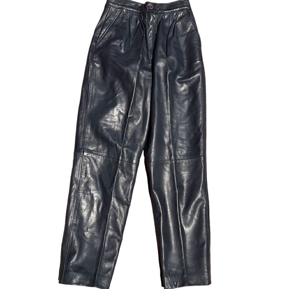 NETO VINTAGE Blue Hue Leather Pants Size 8